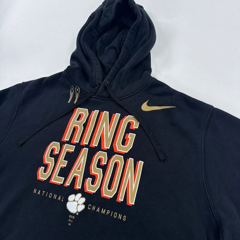 Nike Mens Hoodie XXL Black Clemson Tigers 2018 National Champions Ring Season
